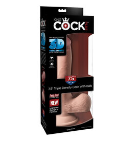 King Cock - Triple Density Cock with Balls - 7.5 inches - Beige