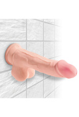 King Cock - Triple Density Cock with Balls - 7.5 inches - Beige
