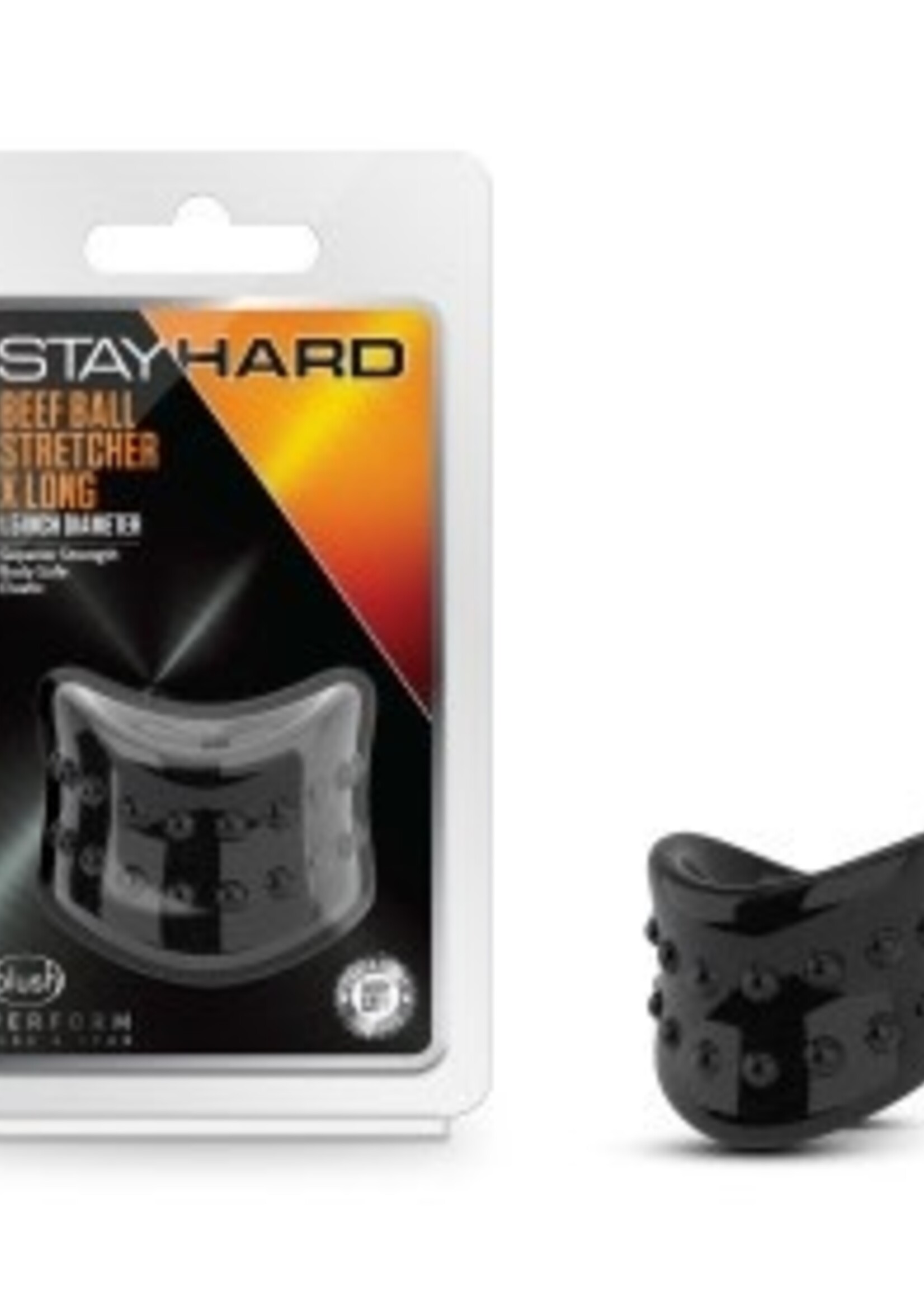 Blush Novelties Blush - Stay Hard - Beef Ball Stretcher  X Long 1.5" Black