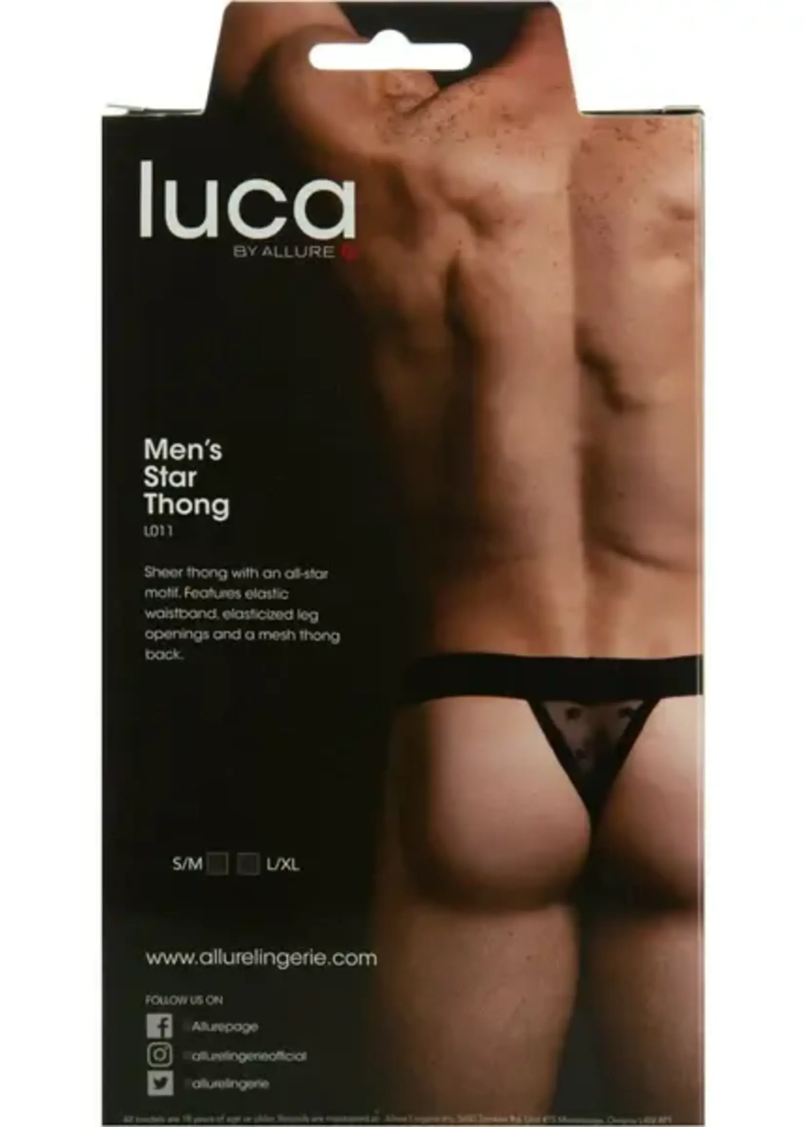 Allure Lingerie Allure - Luca Men's Star Thong - S/M