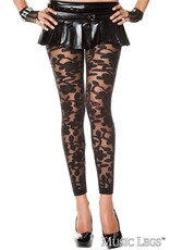 Floral Tights - O/S - Black