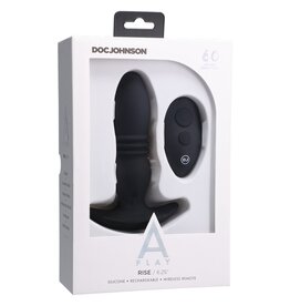 Doc Johnson A-Play - Rise - Rechargable Silicone Anal Plug & Remote - Black