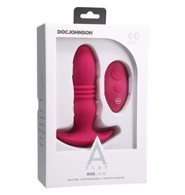 Doc Johnson A-Play - Rise - Rechargable Silicone Anal Plug & Remote - Pink