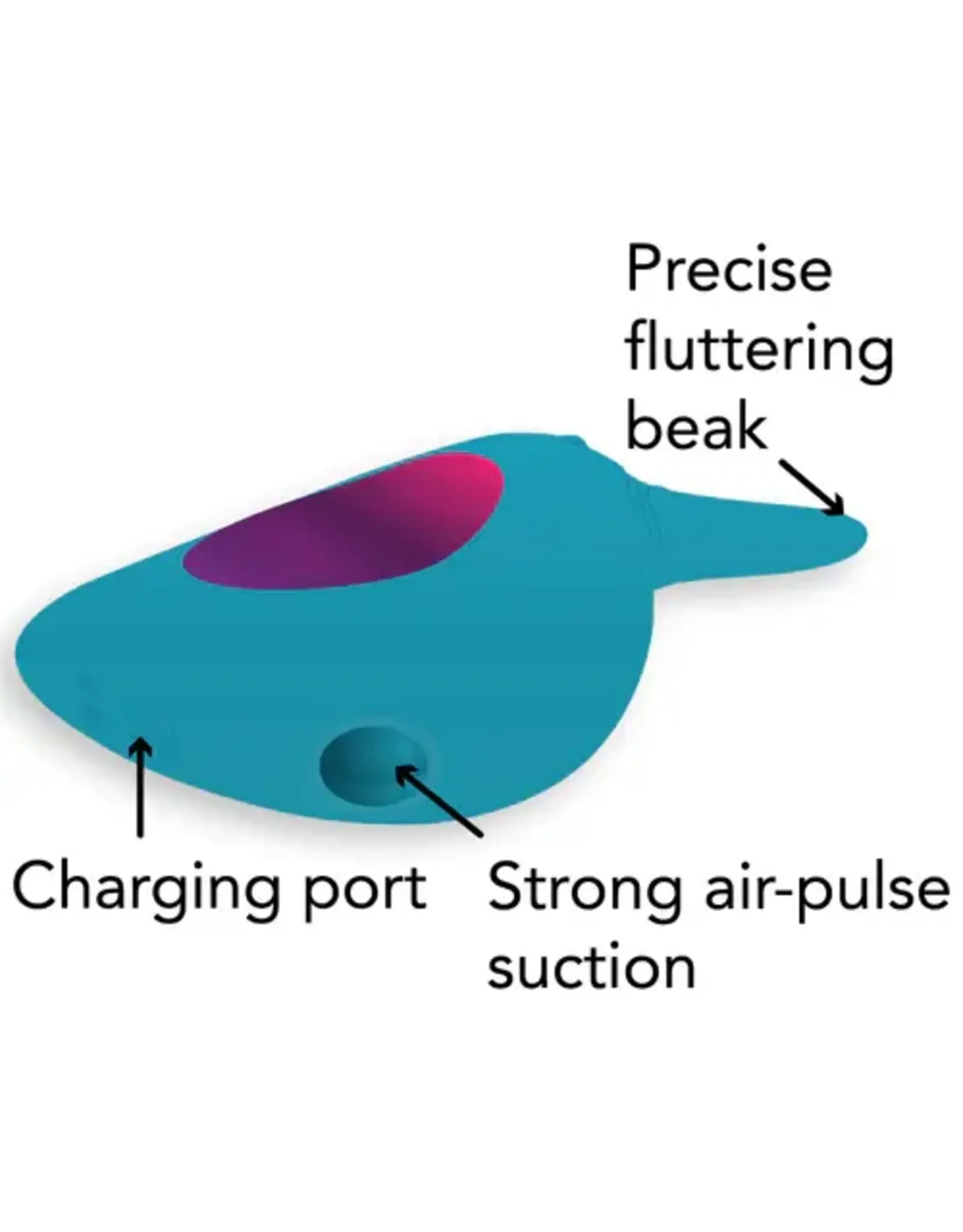 Caress Hummingbird Clitoral Stimulator - Teal