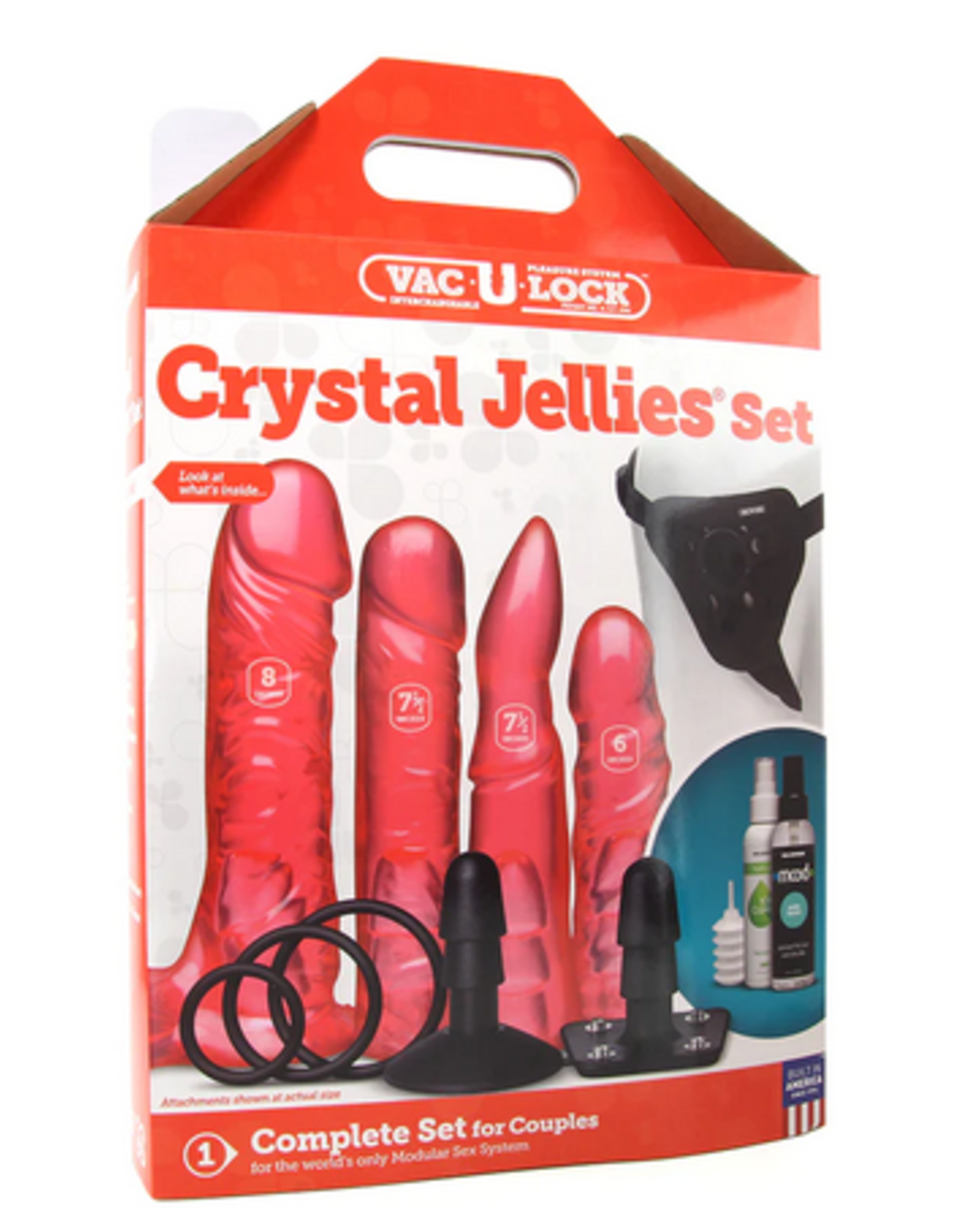 Doc Johnson Crystal Jellies - Vac-U-Lock Harness Set for Couples