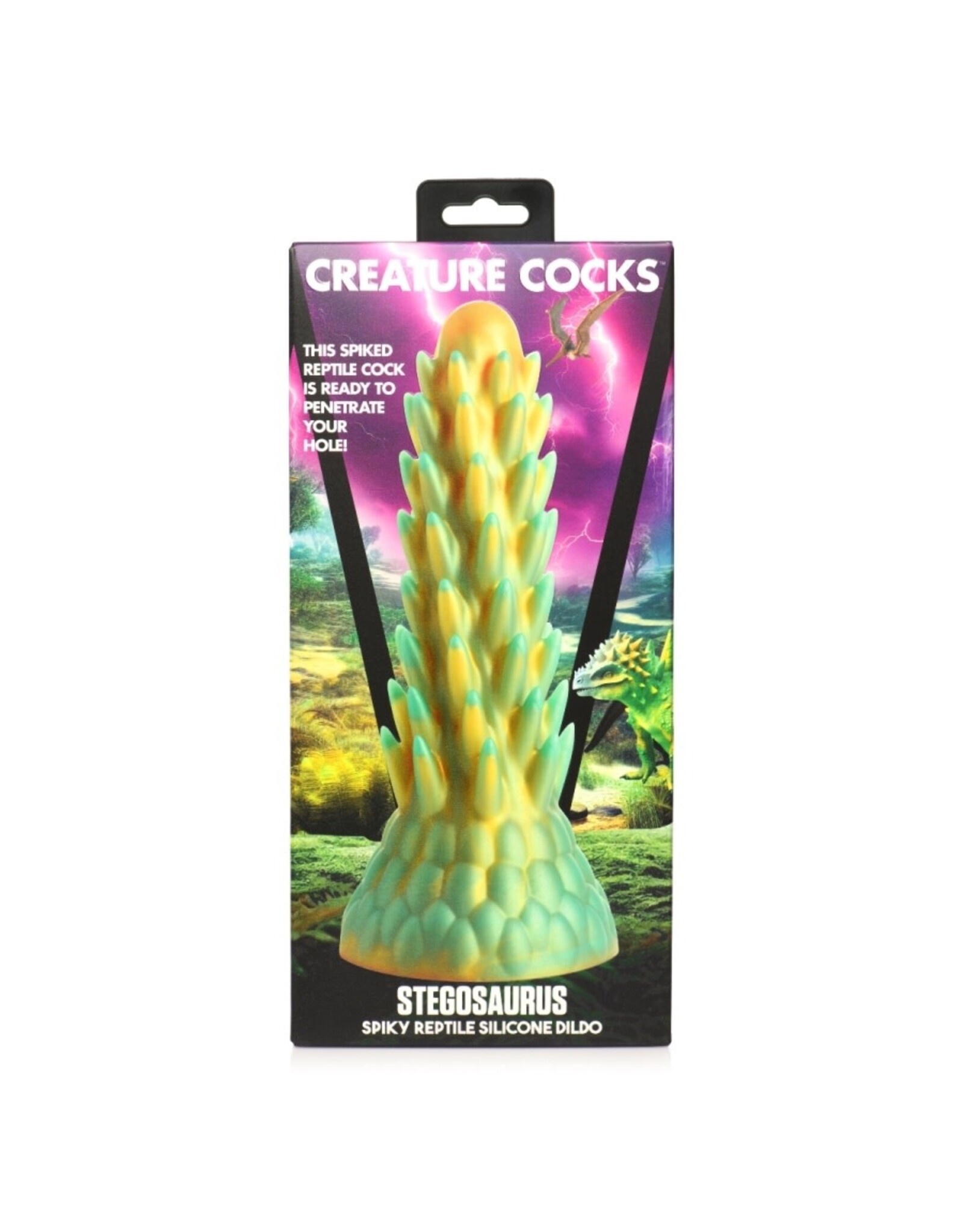 XR Brands Creature Cocks - Stegosaurus Spiky Reptile Silicone Dildo
