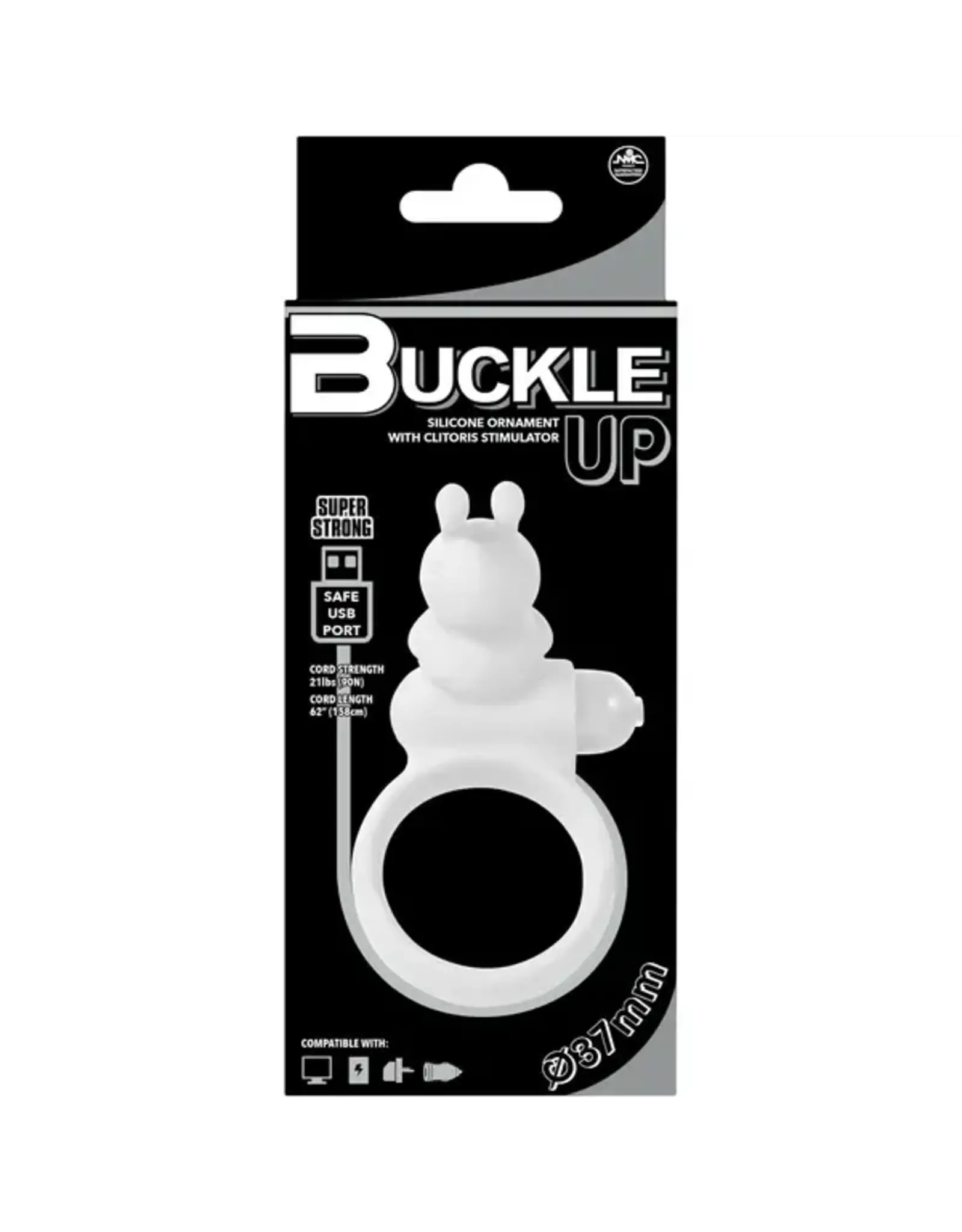 BMS Factory Buckle Up - Vibrating Cock Ring - White