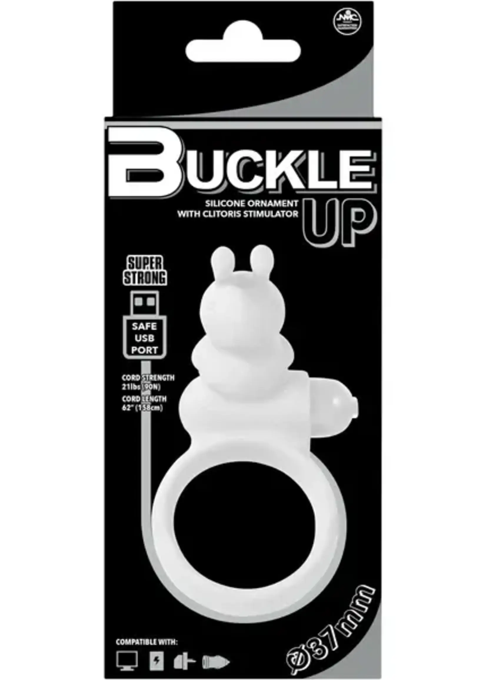 BMS Factory Buckle Up - Vibrating Cock Ring - White