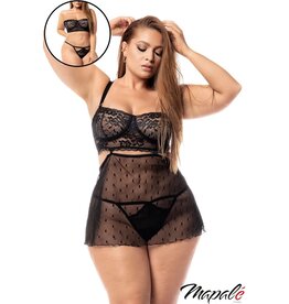 Mapale Cut Out Dot Babydoll - 2 in 1  - 1X/2X