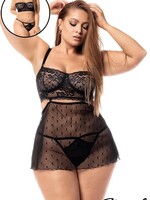 Mapale Cut Out Dot Babydoll - 2 in 1 - 3X/4X