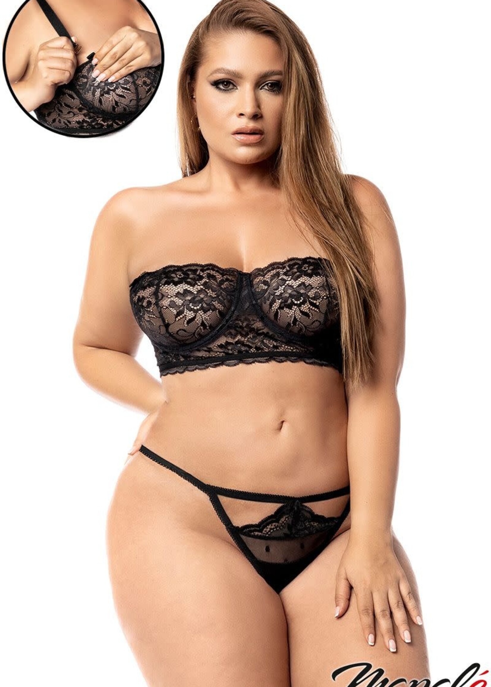 Mapale Cut Out Dot Babydoll - 2 in 1 - 3X/4X