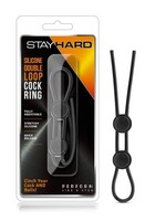 Blush Novelties Blush - Stay Hard - Silicone Double Loop Cock Ring - Black