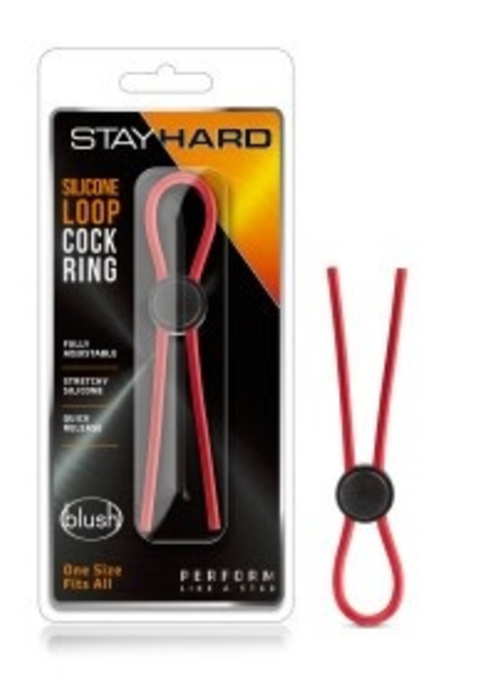 Blush Novelties Blush - Stay Hard - Silicone Loop Cock Ring - Red