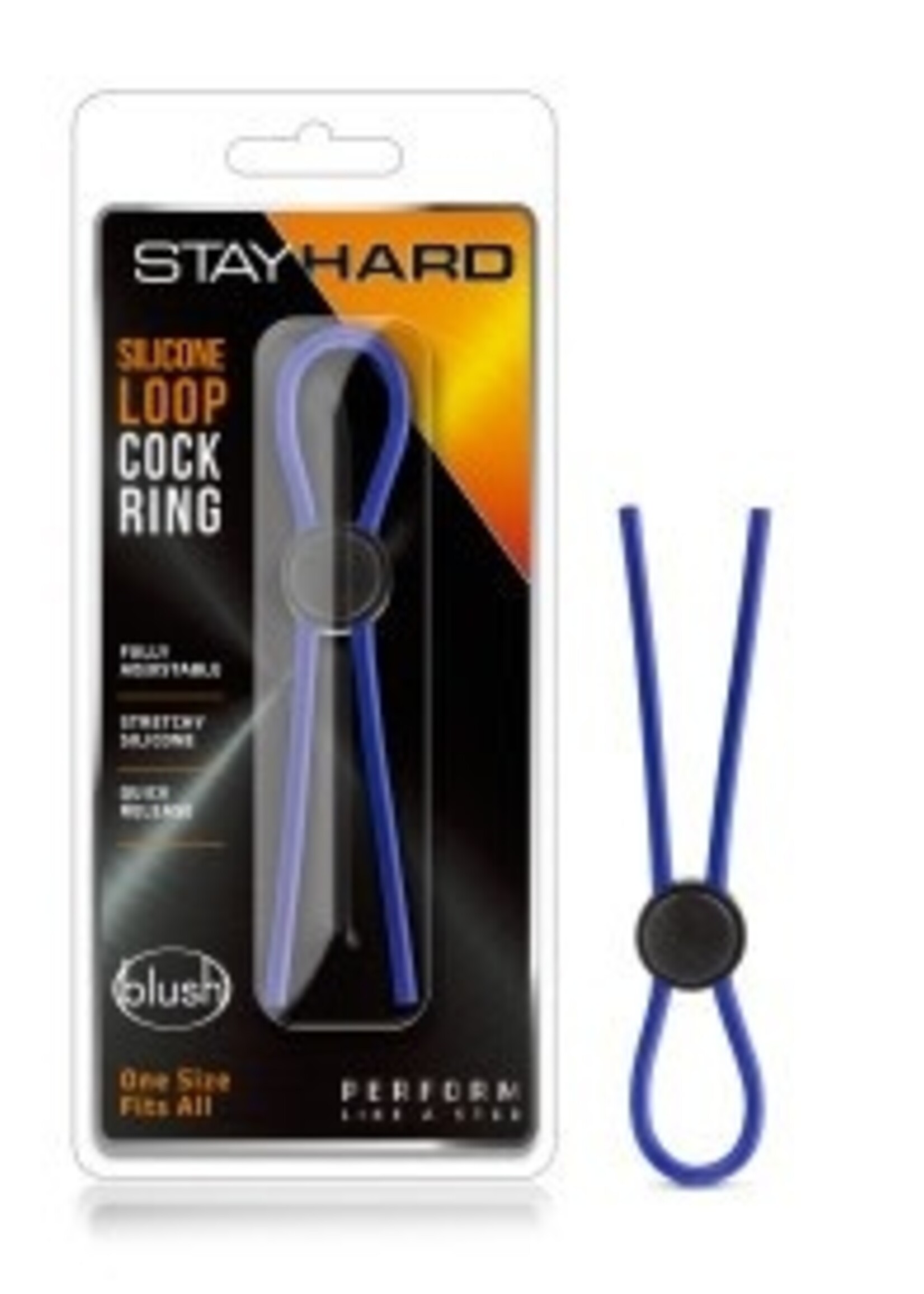 Blush Novelties Blush - Stay Hard - Silicone Loop Cock Ring - Blue