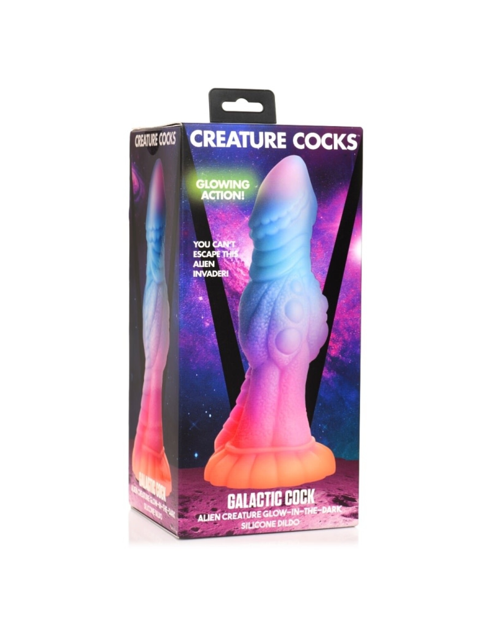 XR Brands Creature Cocks - Galactic Cock Alien Creature Glow-in-the-Dark Silicone Dildo