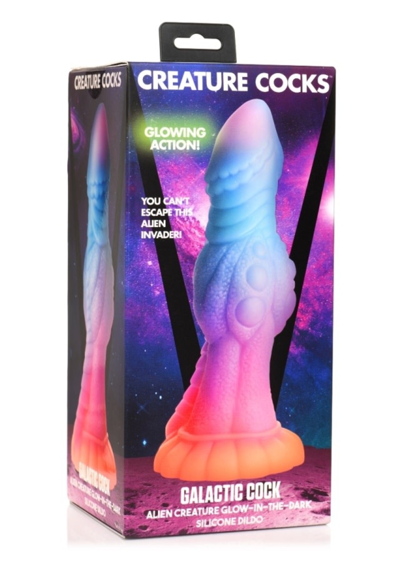 XR Brands Creature Cocks - Galactic Cock Alien Creature Glow-in-the-Dark Silicone Dildo