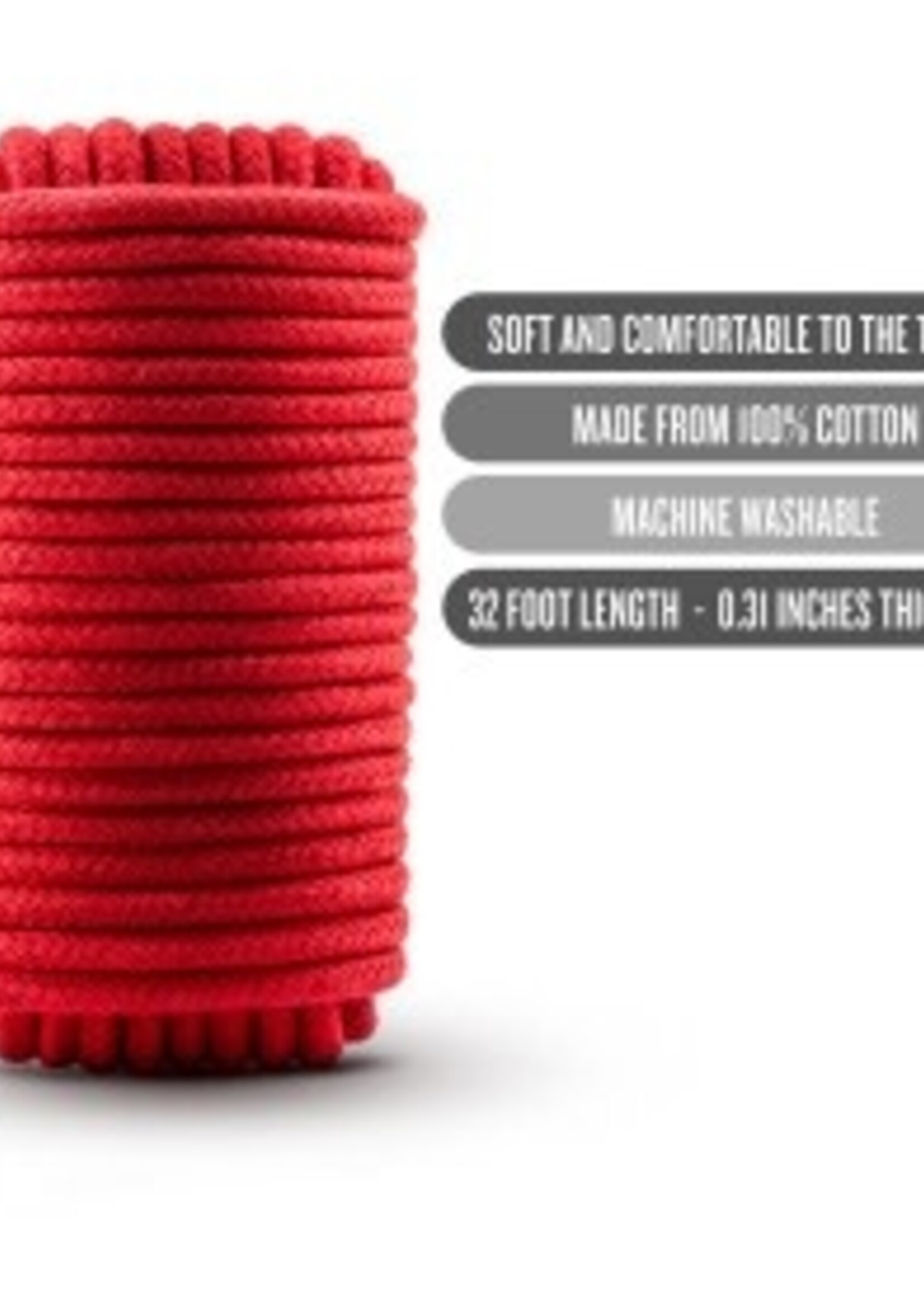 Blush Novelties Temptasia - Bondage Rope - 32 feet - Red