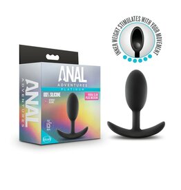 Blush Novelties Anal Adventures Platinum - Silicone Vibra Slim Plug - Medium