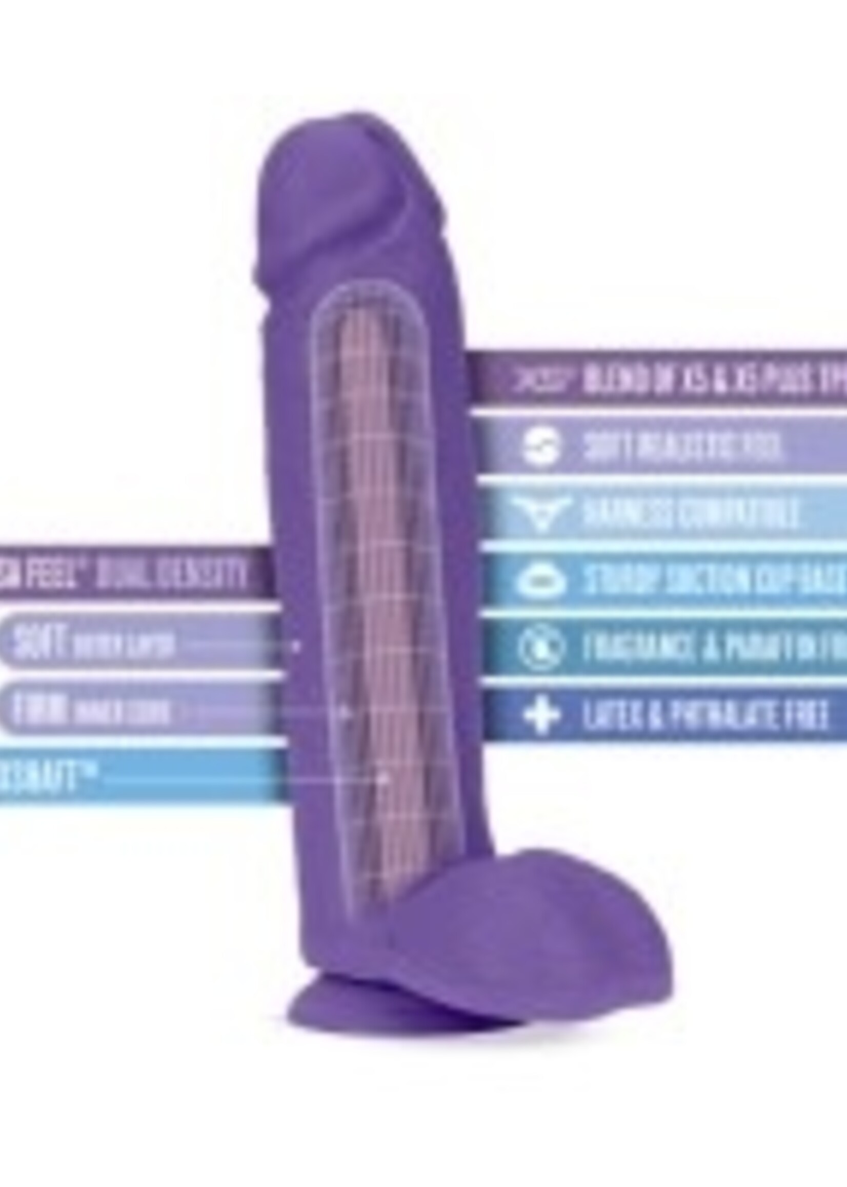 Blush Novelties Au Naturel - Bold - Huge - 10" Dildo - Purple