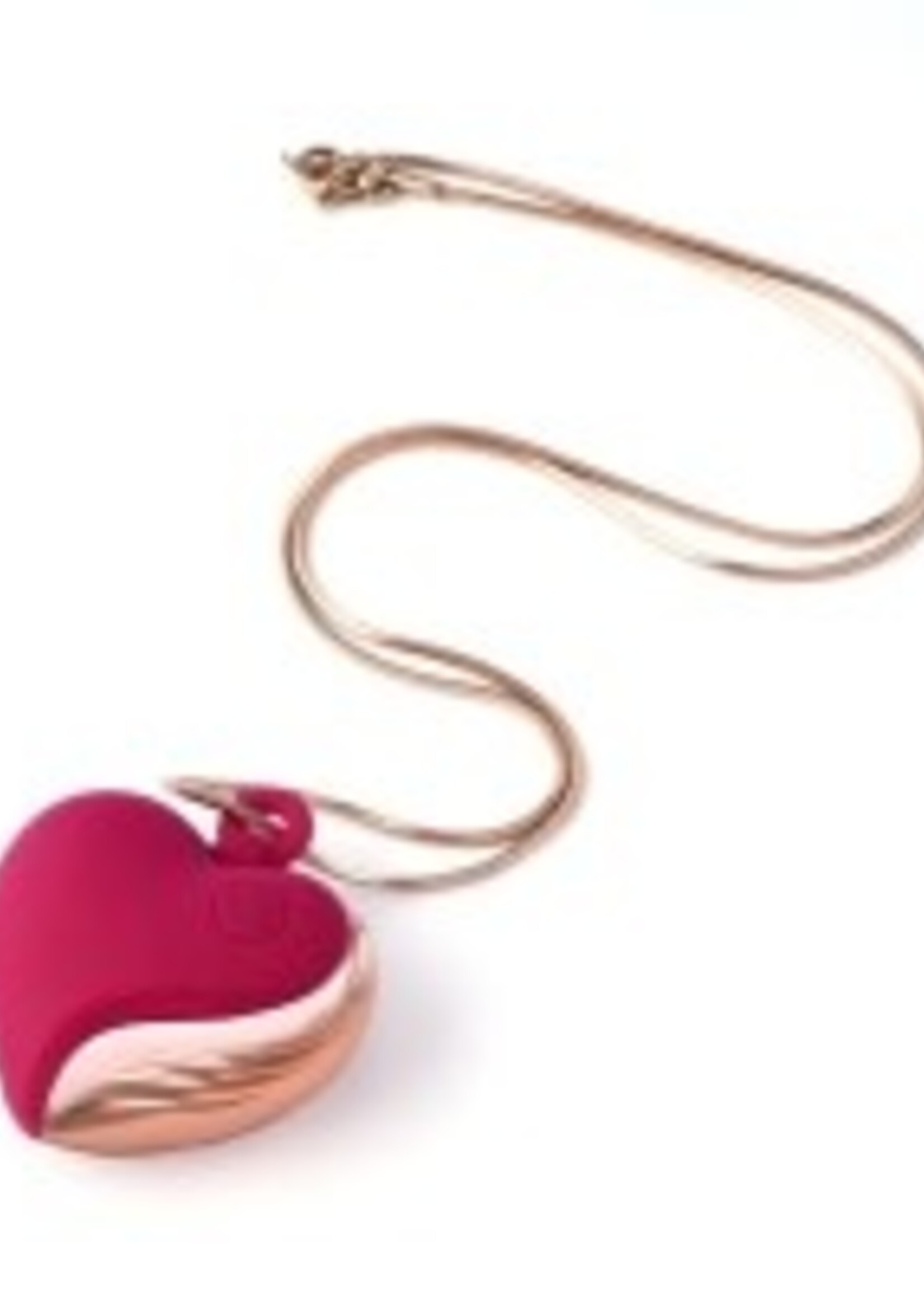 Tracy's Dog Tracy’s Dog - Beating Love Silicone Heart-Shaped Necklace Vibrator - Red