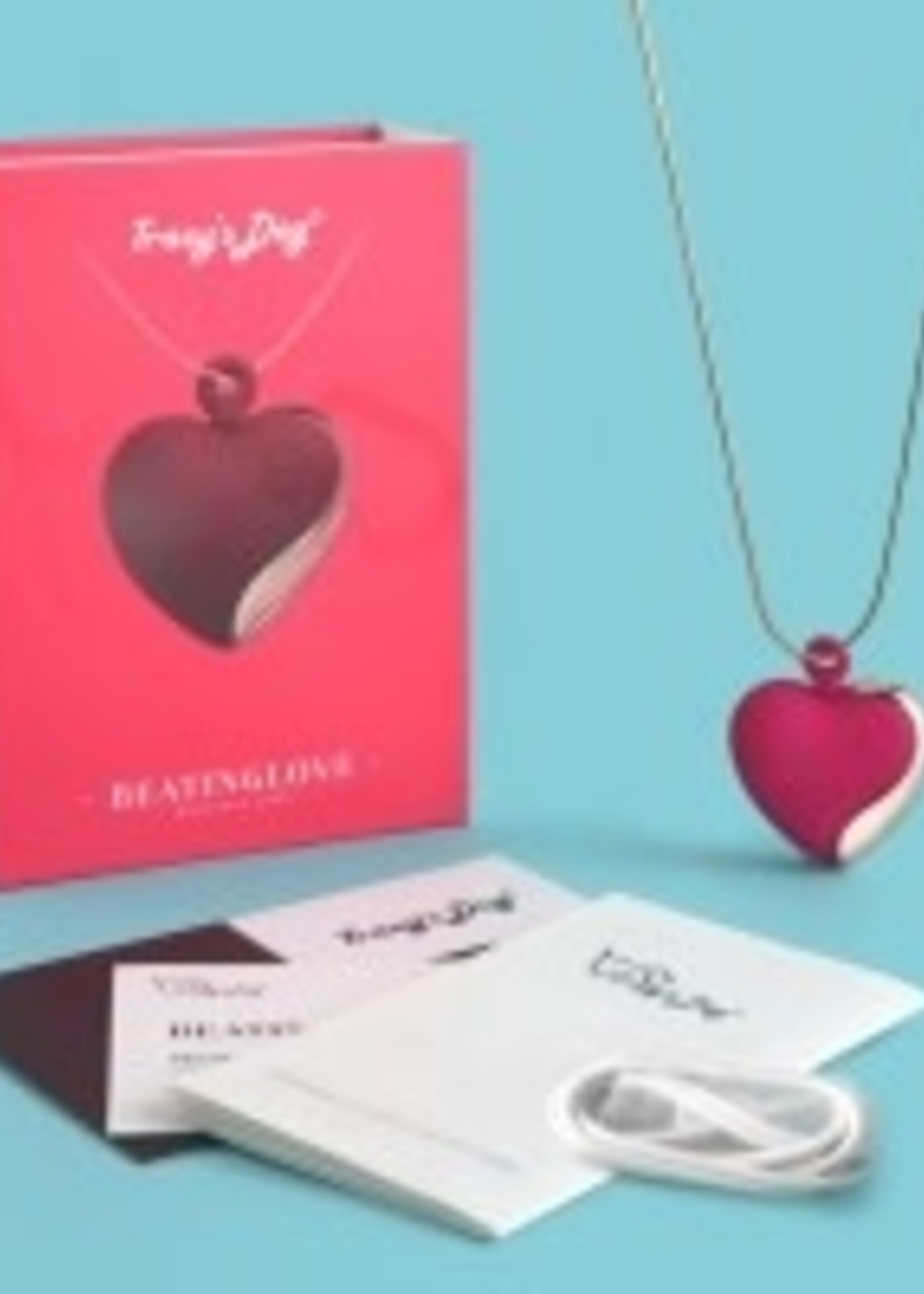 Tracy's Dog Tracy’s Dog - Beating Love Silicone Heart-Shaped Necklace Vibrator - Red