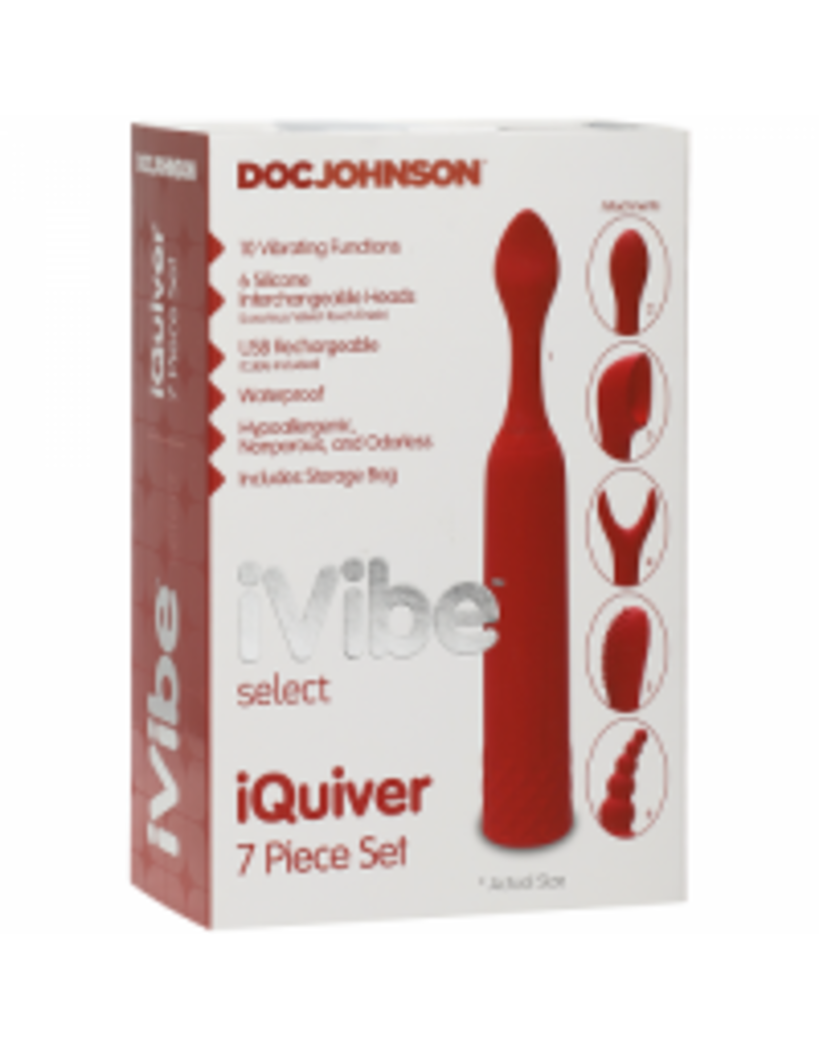Doc Johnson iVibe Select - iQuiver 7pc Set - Red Velvet