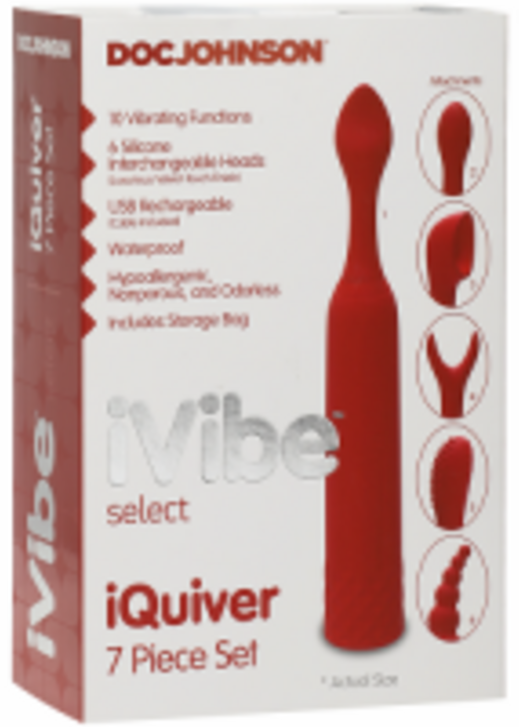 Doc Johnson iVibe Select - iQuiver 7pc Set - Red Velvet