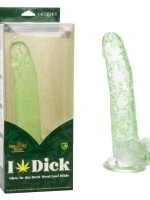 Calexotics I Love Dick - Glow In The Dark Weed Leaf Dildo