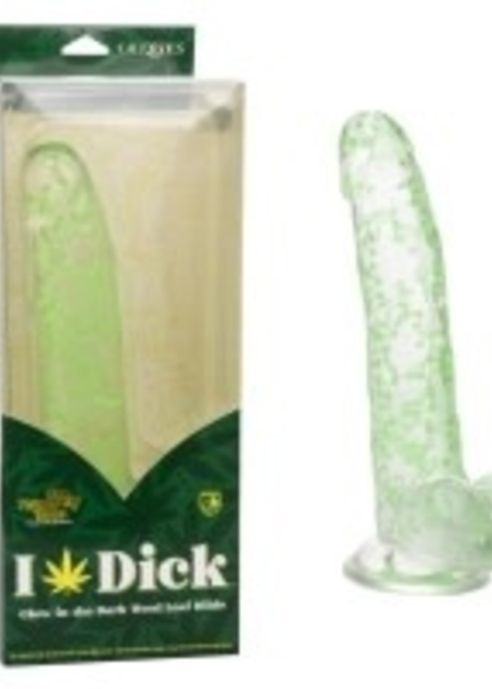 Calexotics I Love Dick - Glow In The Dark Weed Leaf Dildo