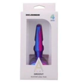 Doc Johnson Doc Johnson - Groovy Silicone Anal Plug 4 Inches - Berry