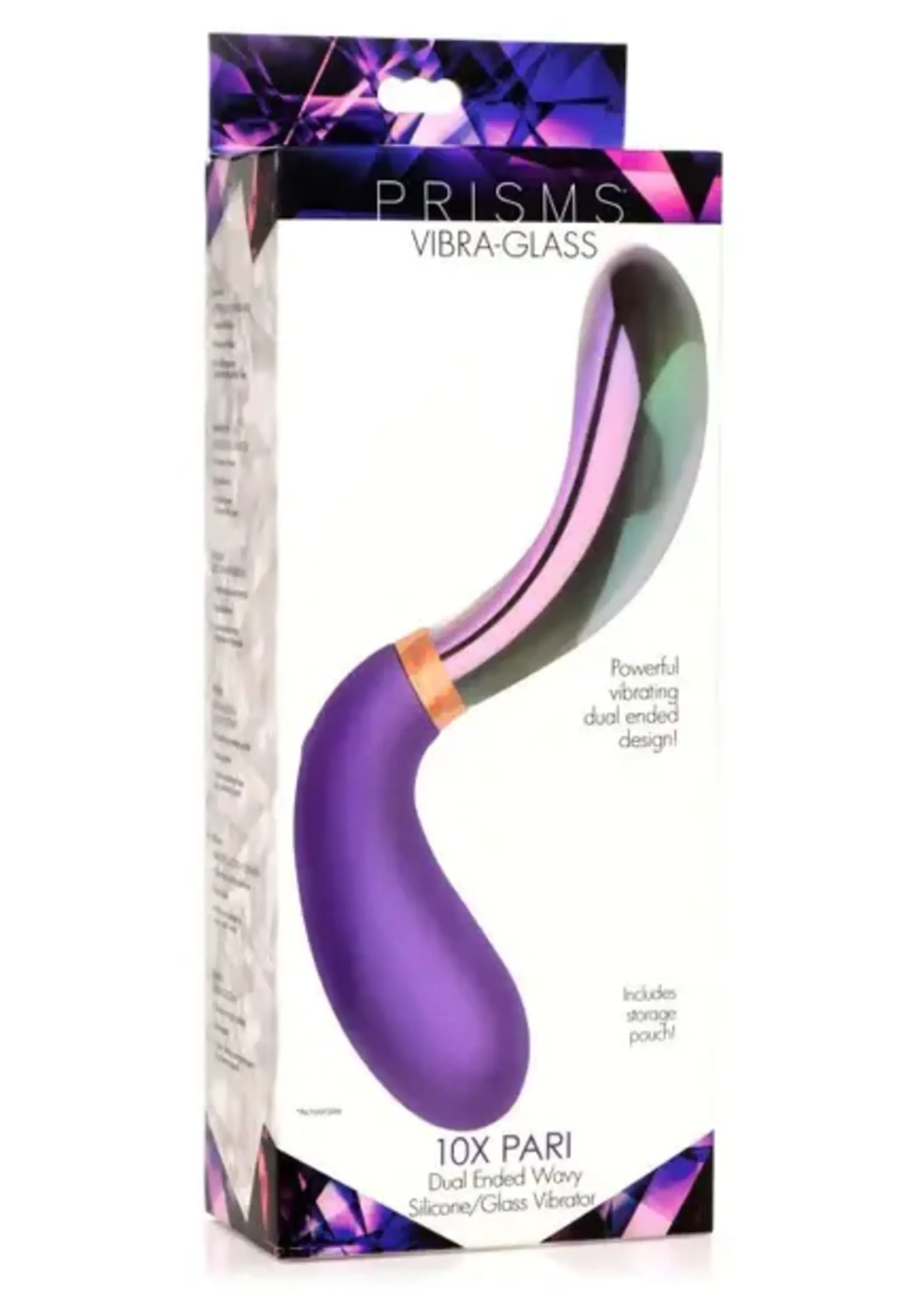 XR Brands Prisms - 10X Dual End Wavy Silicone Glass Vibe