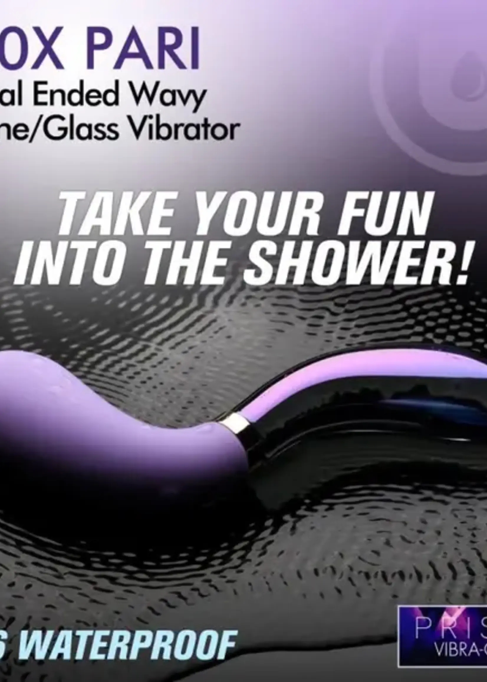 XR Brands Prisms - 10X Dual End Wavy Silicone Glass Vibe