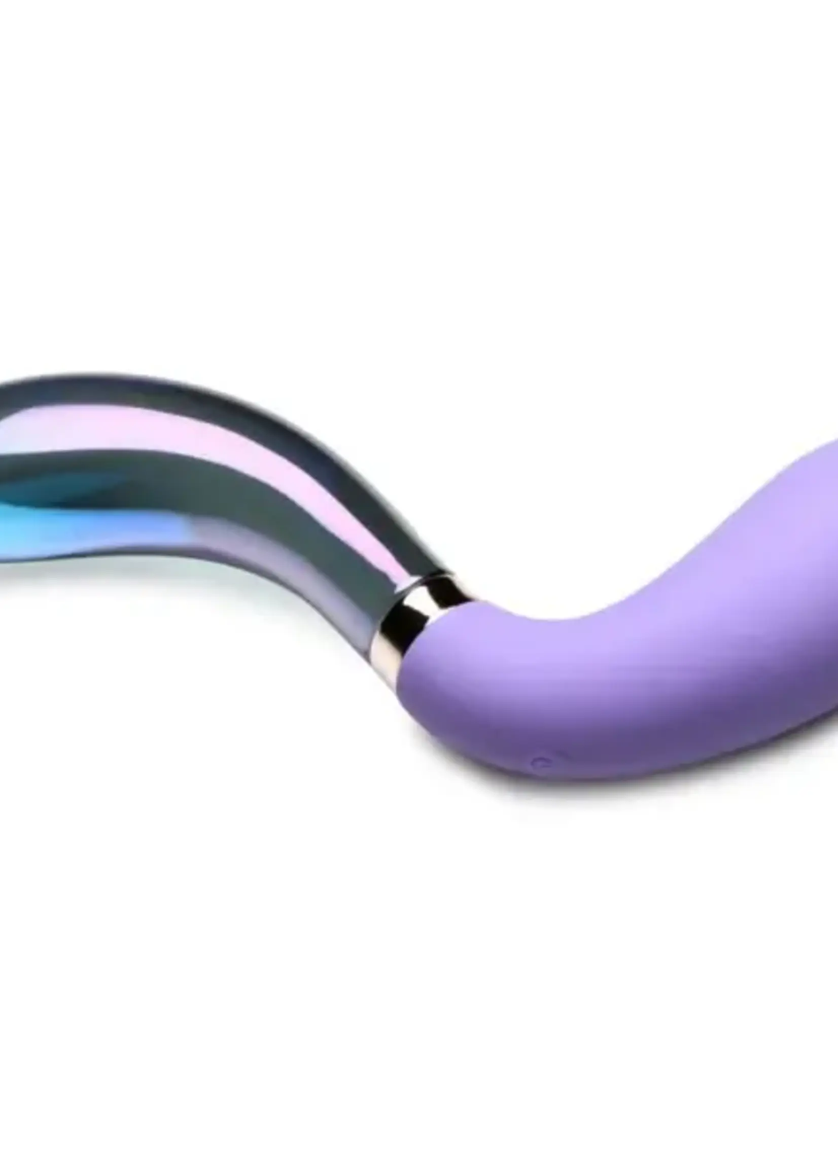 XR Brands Prisms - 10X Dual End Wavy Silicone Glass Vibe