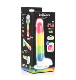 Curve Novelties LolliCock - 7" Glow In The Dark Rainbow