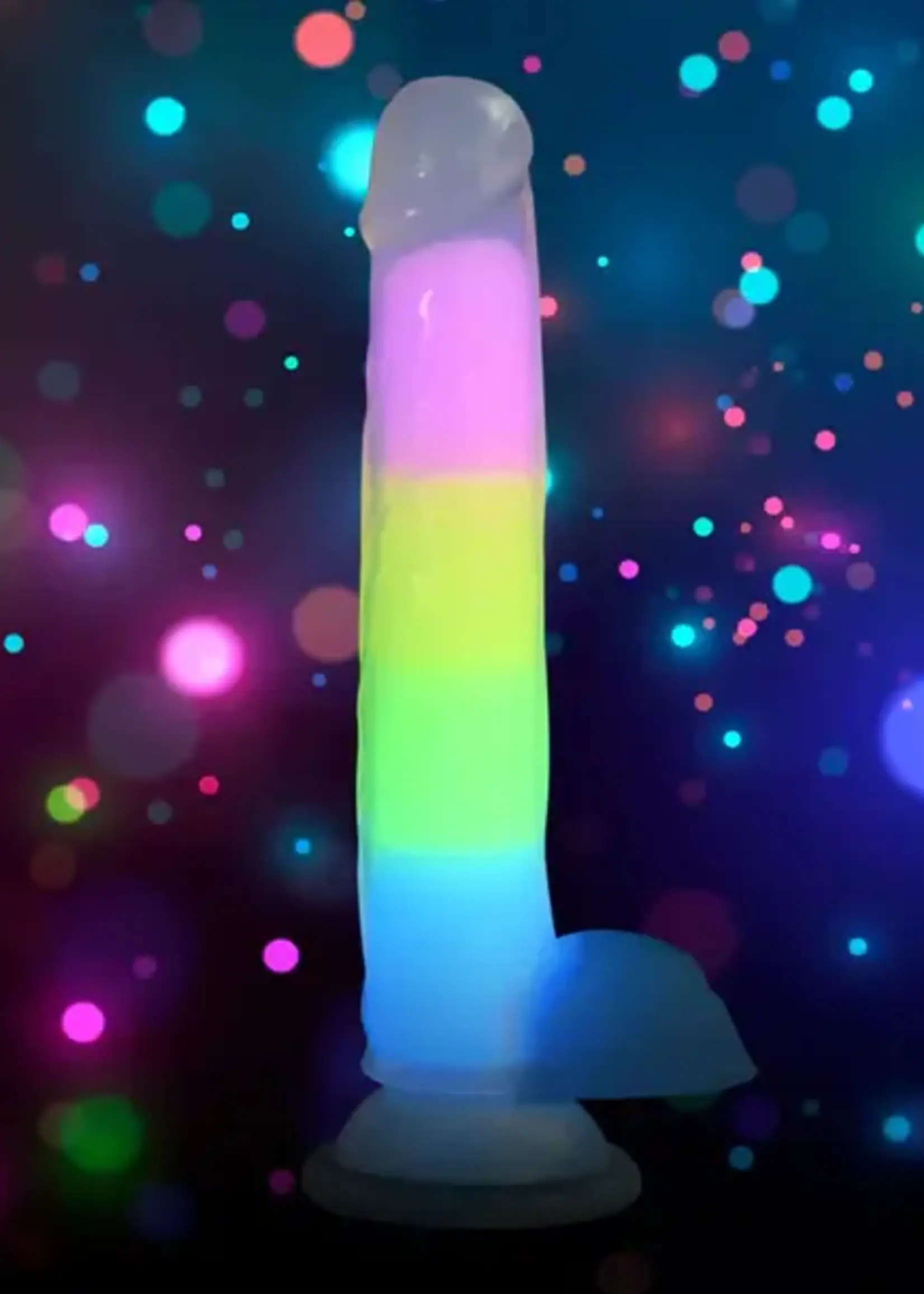 Curve Novelties LolliCock - 7" Glow In The Dark Rainbow