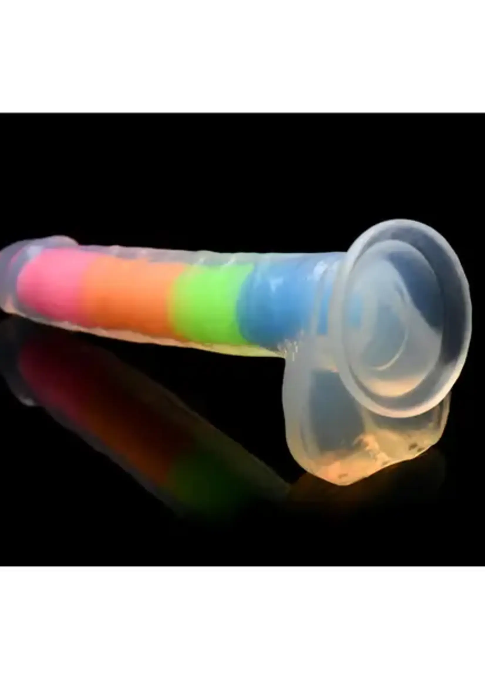 Curve Novelties LolliCock - 7" Glow In The Dark Rainbow