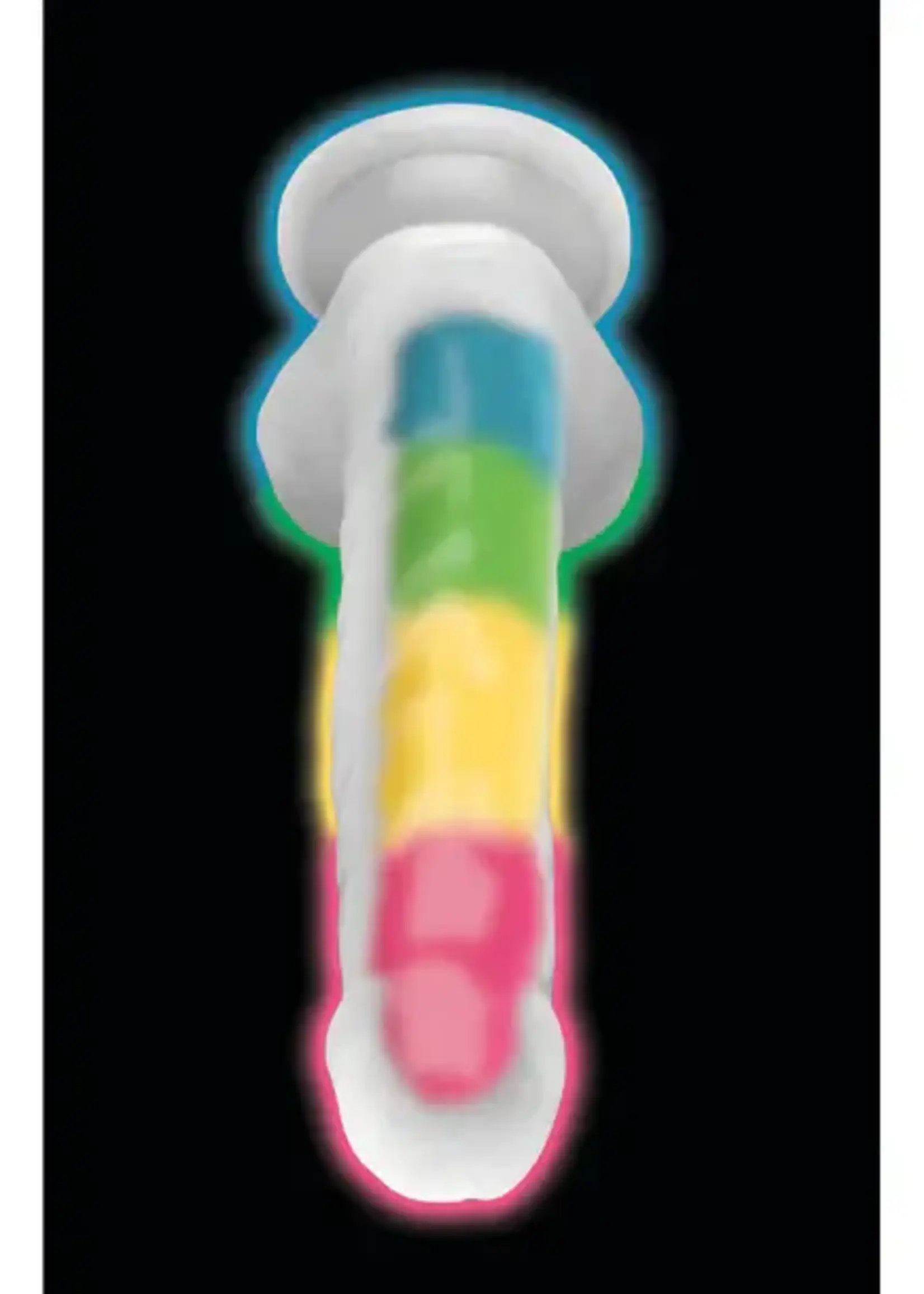Curve Novelties LolliCock - 7" Glow In The Dark Rainbow