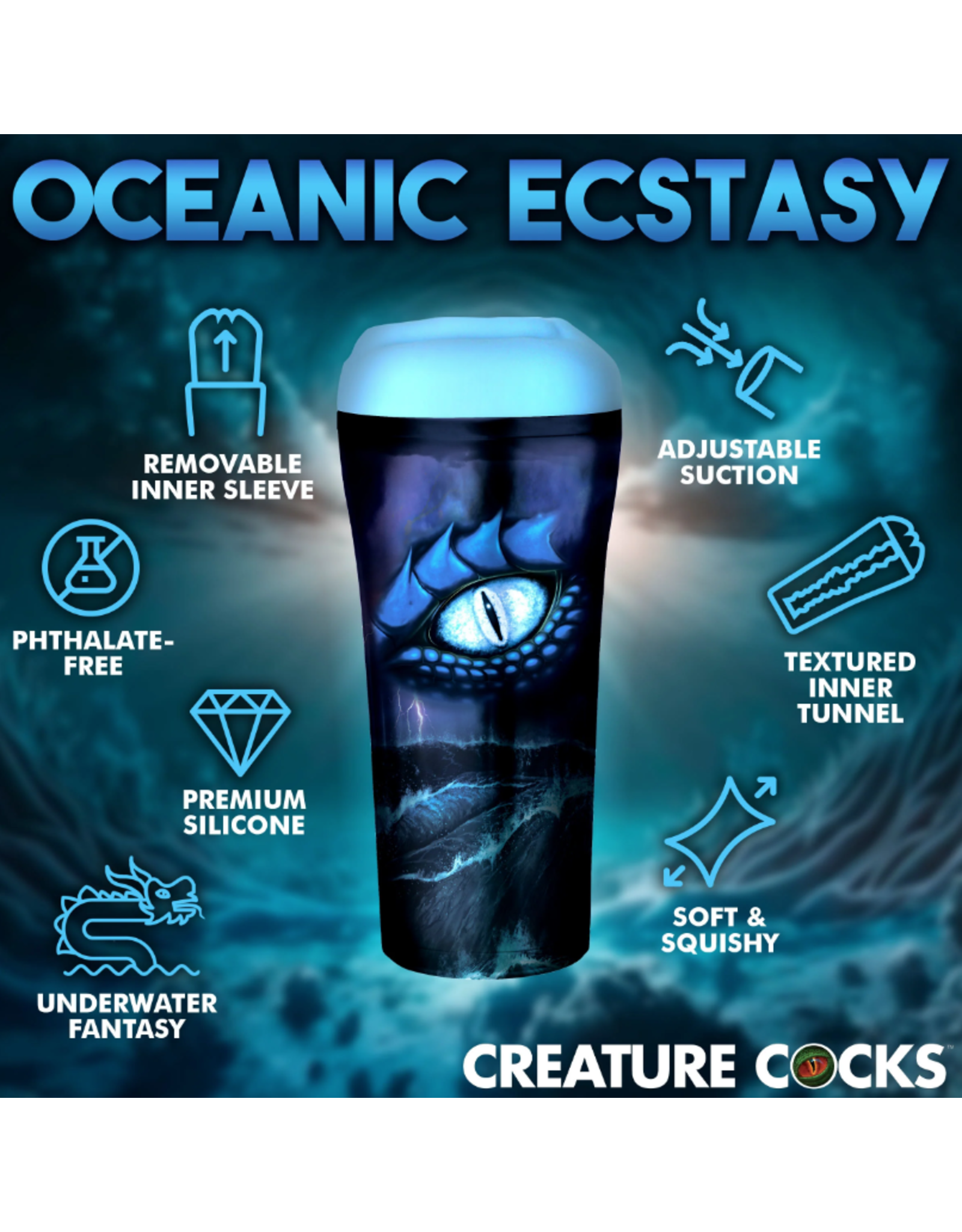 XR Brands Creature Cocks - Pussidon Sea Monster Stroker
