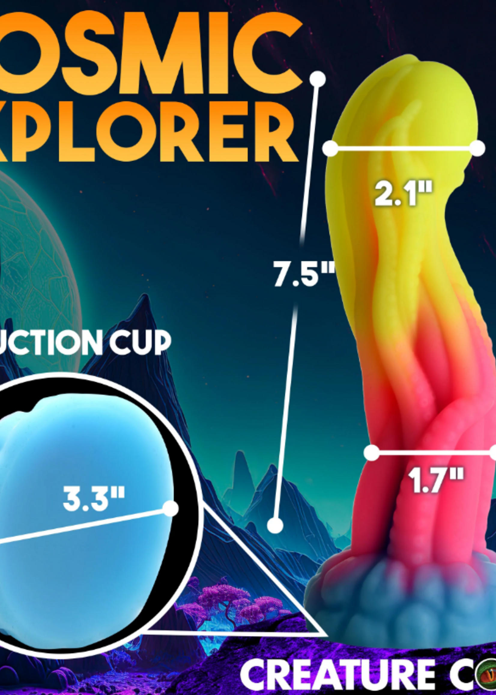 XR Brands Creature Cocks - Tenta-Glow Glow In The Dark Dildo