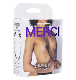 Doc Johnson Merci - Chained Up - Nipple Clamps - Violet/Black