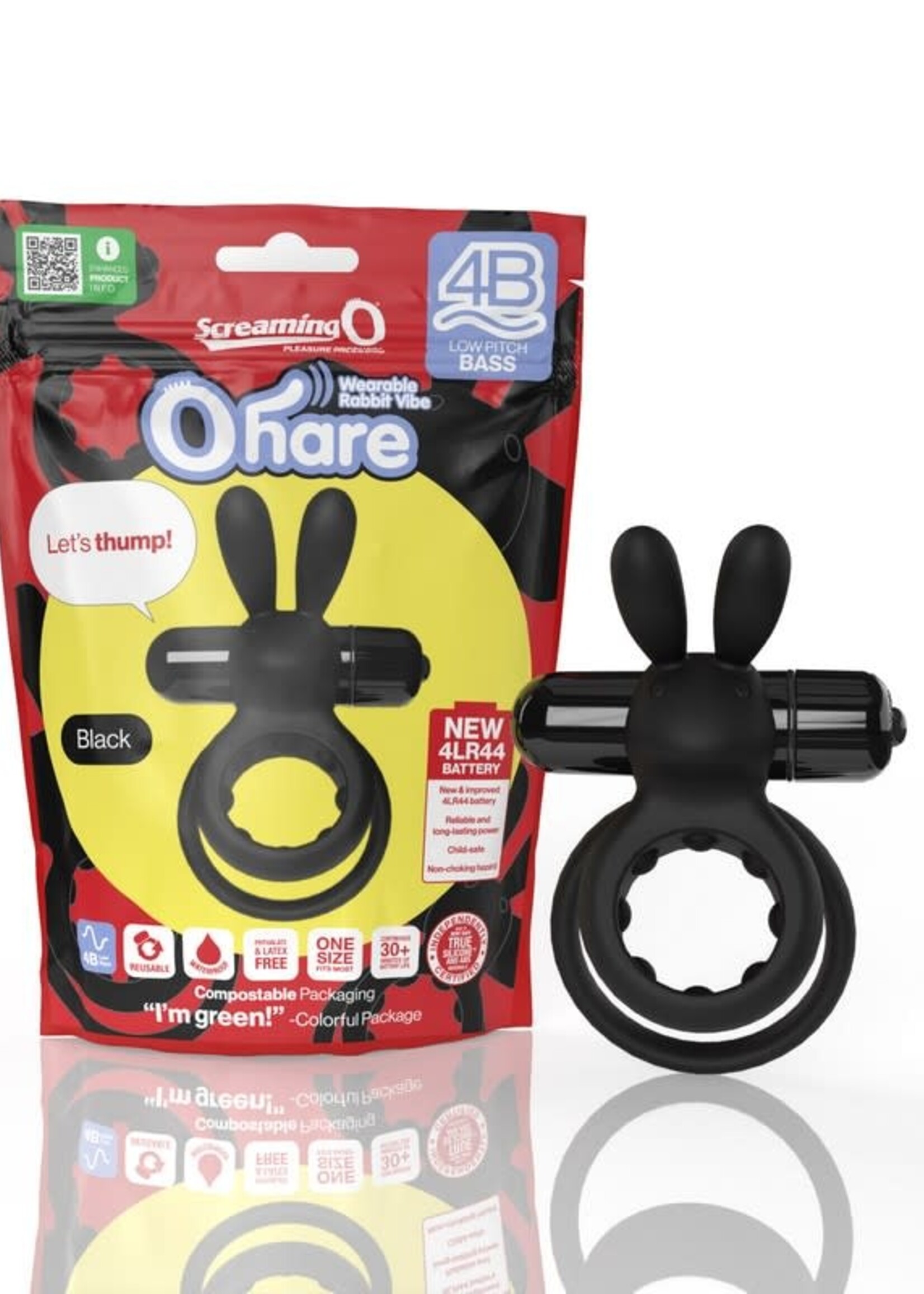 Screaming O Ohare Wearable Rabbit Vibe - Black