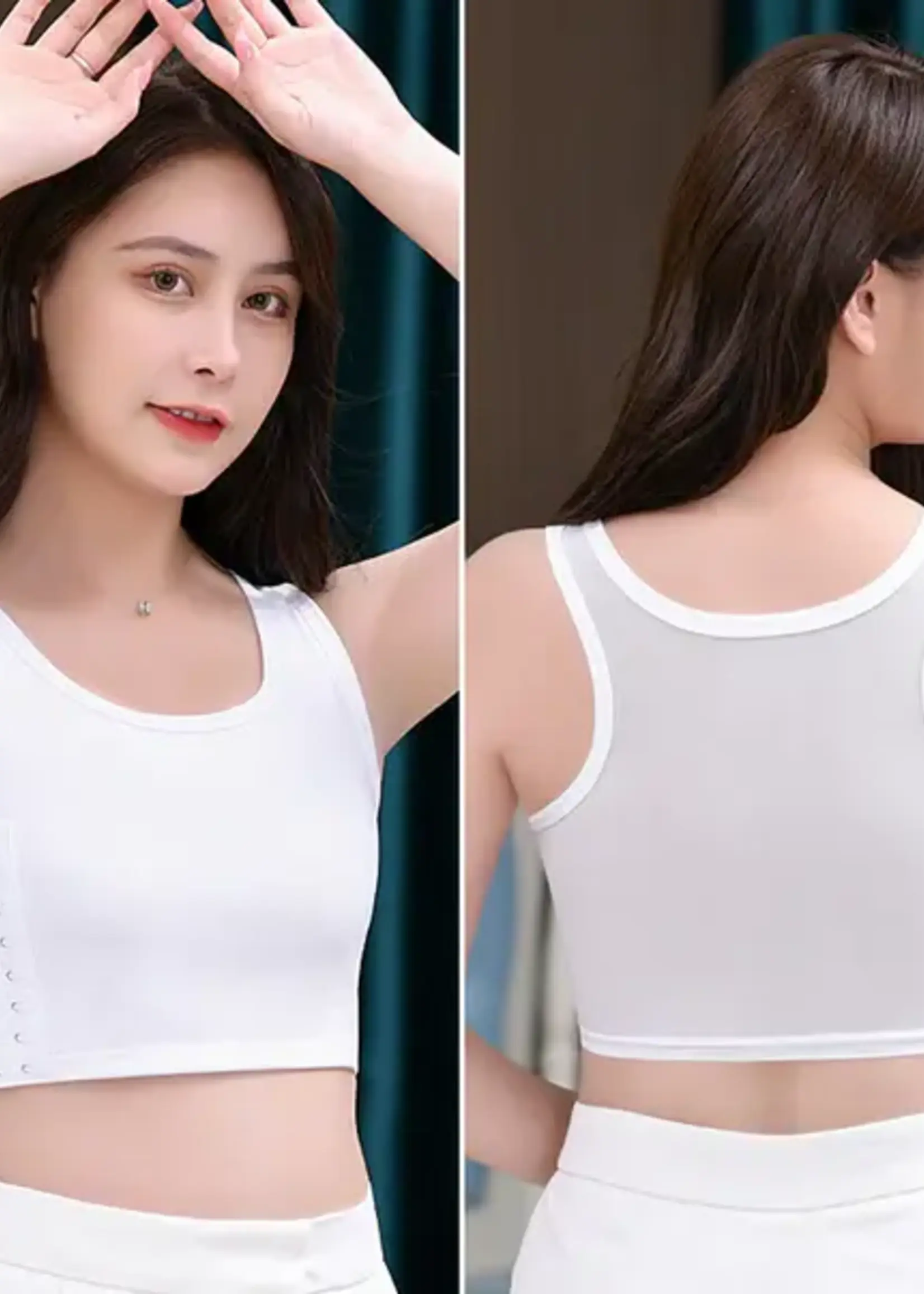 Gender Fluid Chest Binder - White - Medium