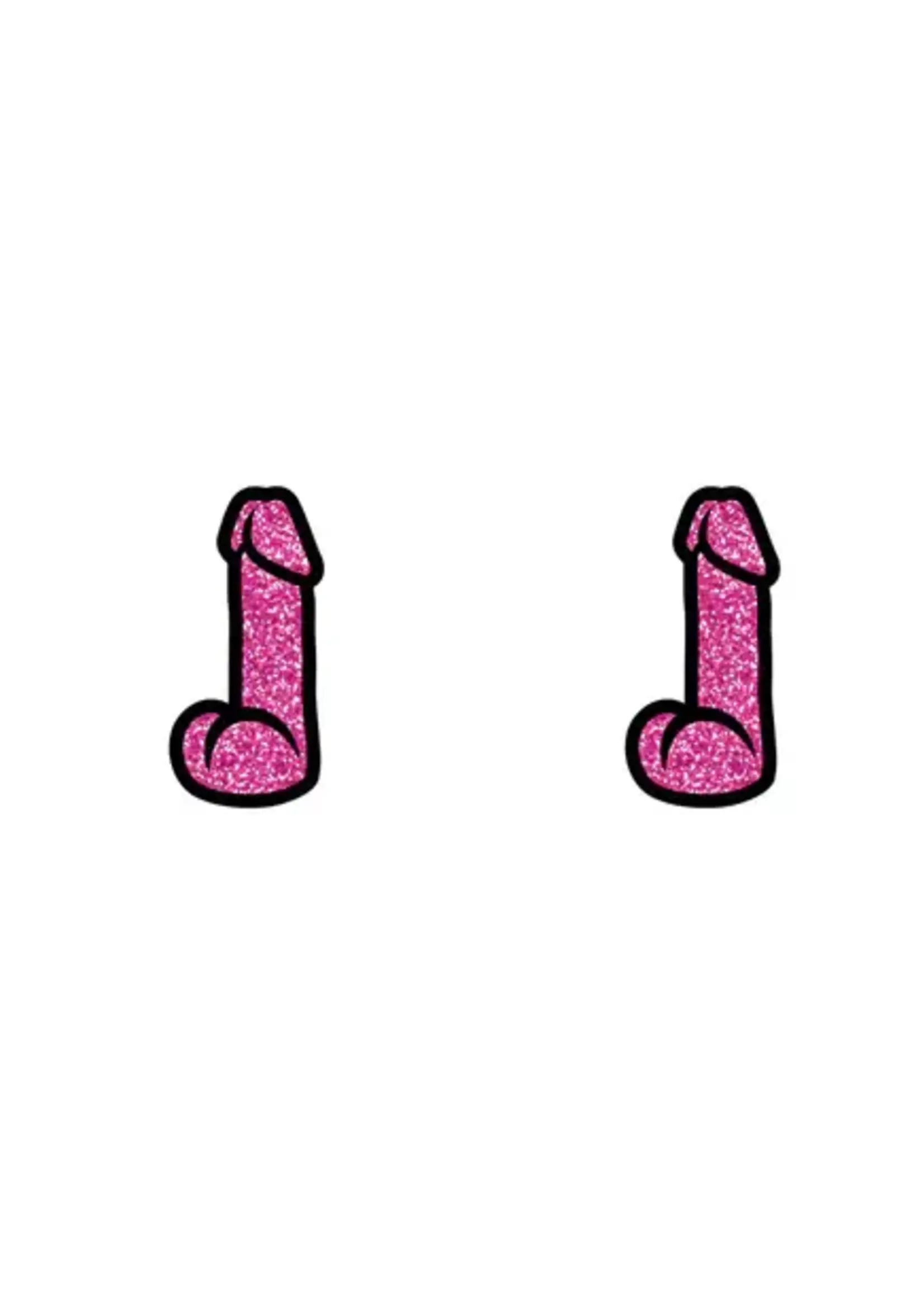 wood rocket Dildo Earrings - Sparkle Pink