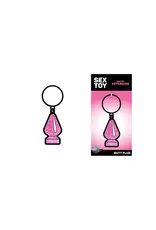 wood rocket Pink Glitter Butt Plug Keychain