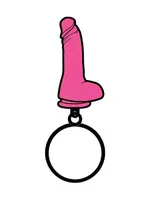 wood rocket Pink Dildo Keychain