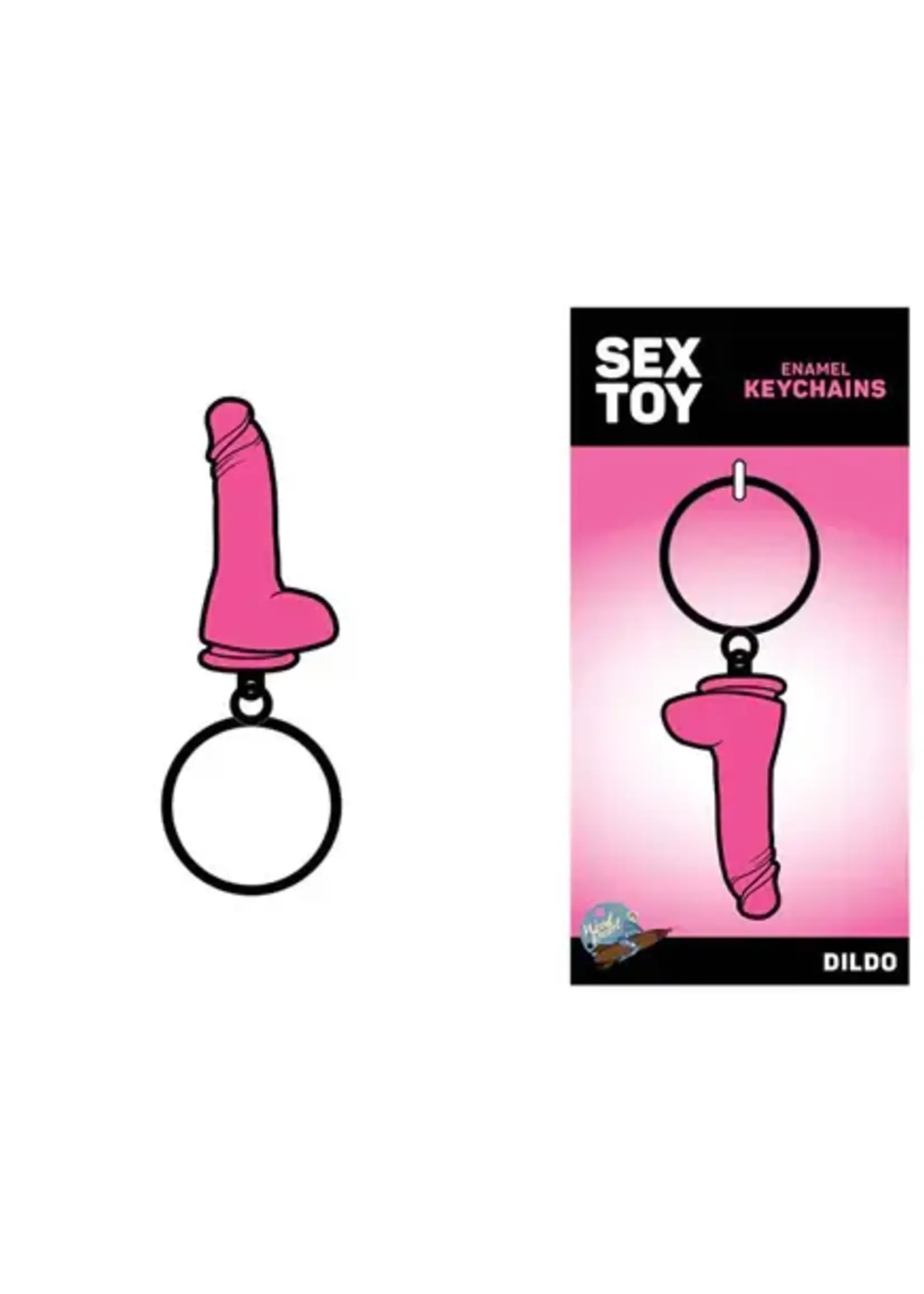 wood rocket Pink Dildo Keychain