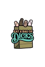 wood rocket Enamel Pin: Eat a Bag of Dicks
