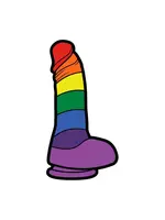 wood rocket Enamel Pin: Rainbow Dildo
