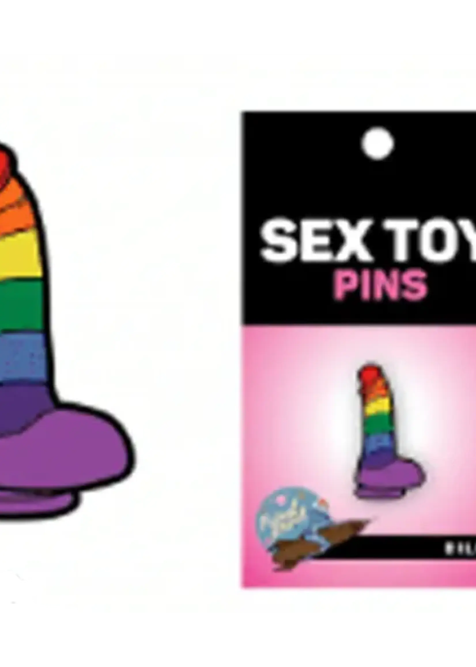 wood rocket Enamel Pin: Rainbow Dildo