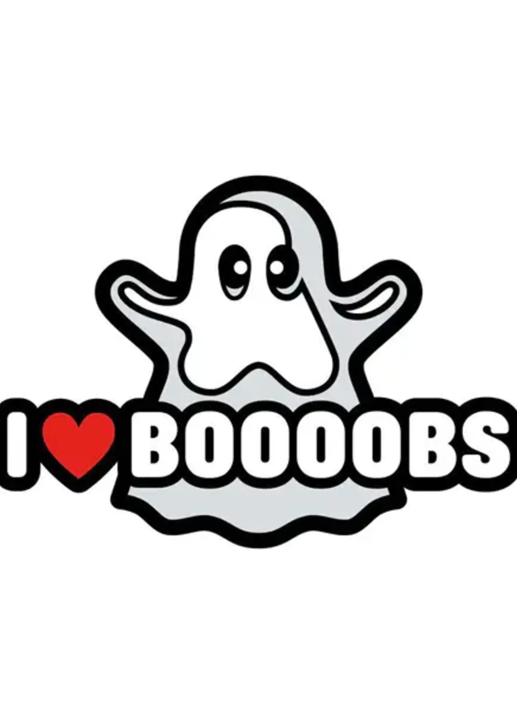 wood rocket Enamel Pink: I Love Boooobs Ghost
